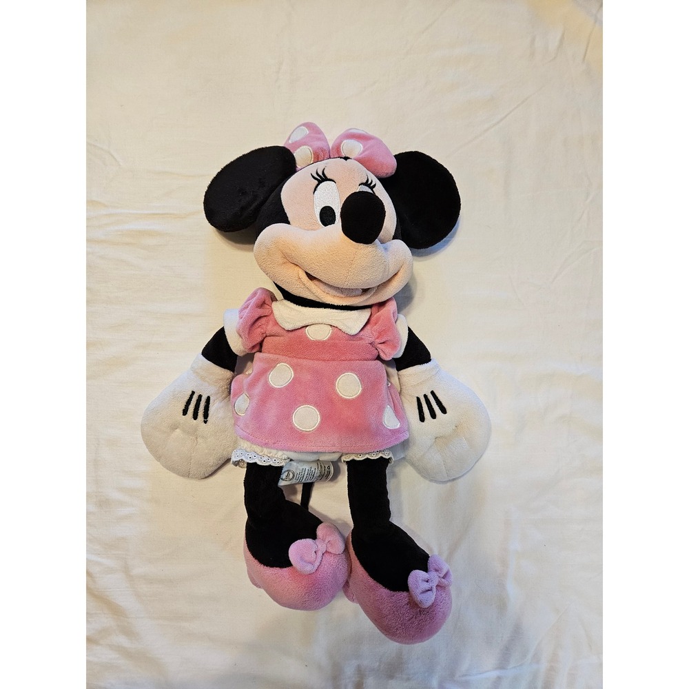 Disney Minnie Mouse Pink‎ Polka Dot Plush Stuffed Animal Toy 19 inches